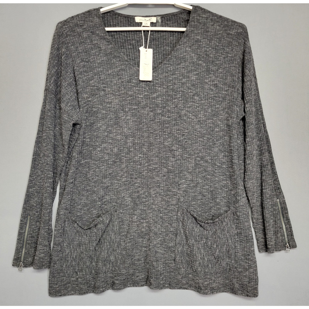 New Simply Noell Tunic Top L/XL Gray Casual Lounge